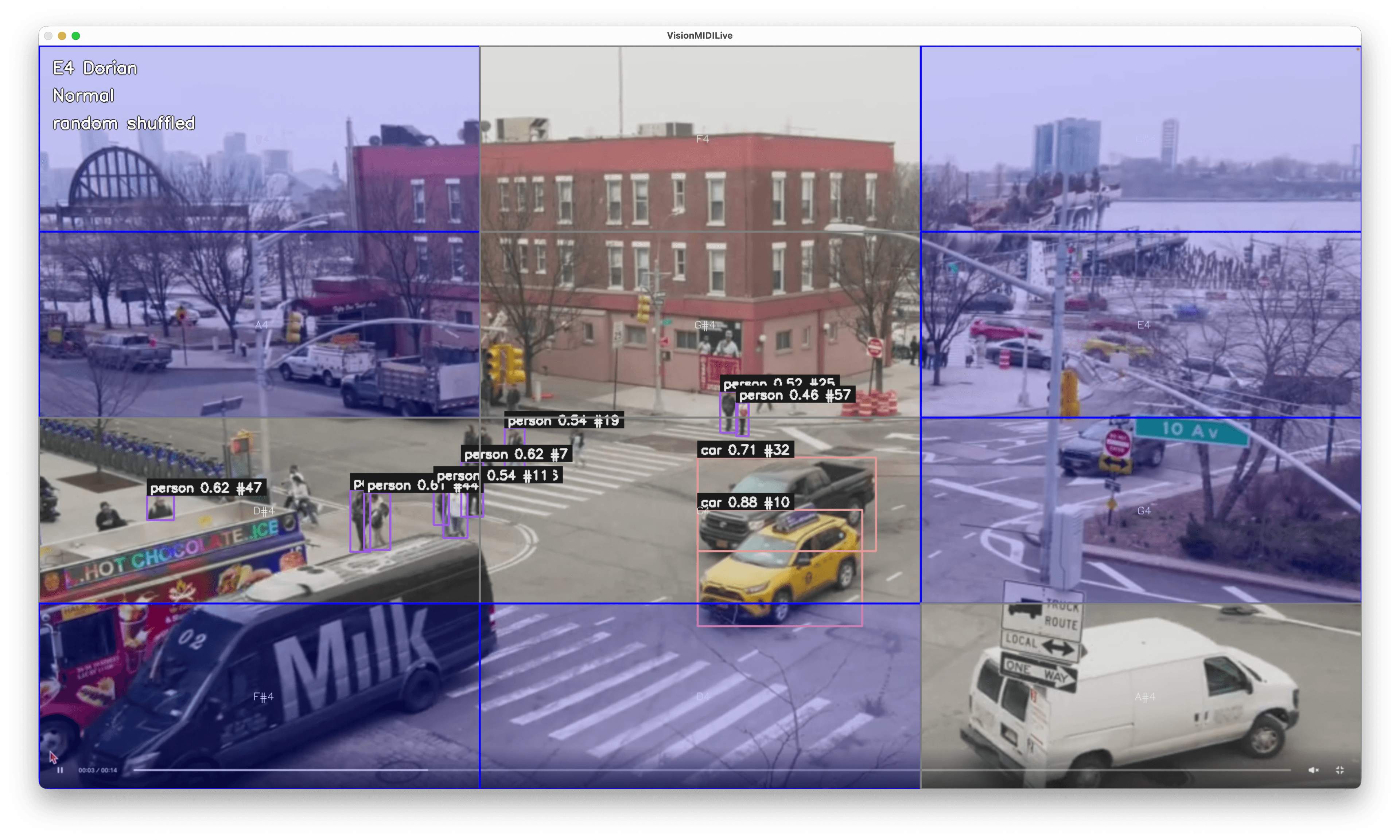VisionMIDI Live preview